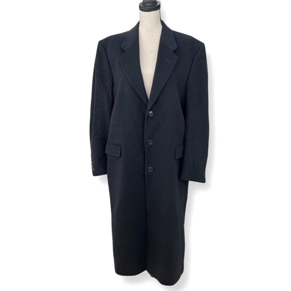 Louis Feraud Monsieur cashmere black winter coat size 46